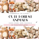 Cute Forest Animals – Foxes, bears, deer, squirrels