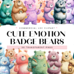 Cute Emotion Badge Bears